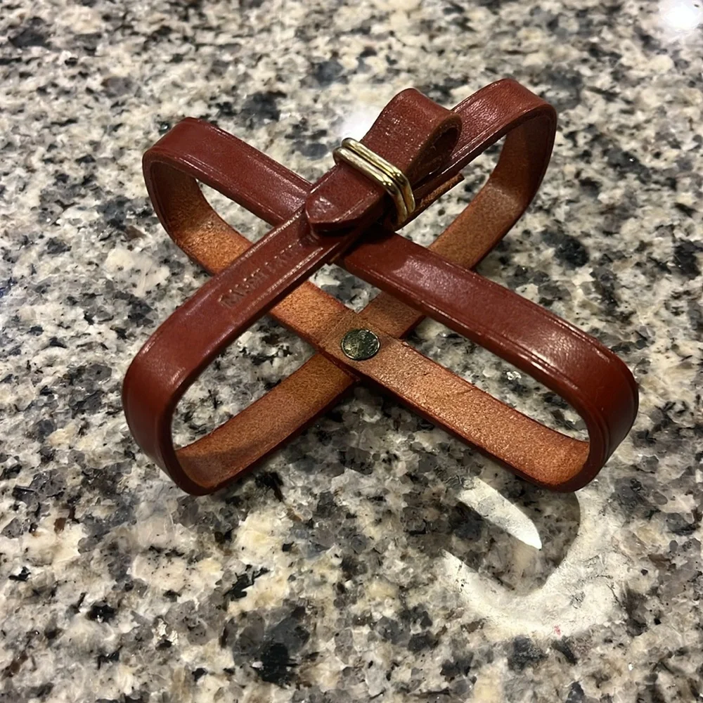 Ralph Lauren Leather Coaster Set of 4 brown Vintage